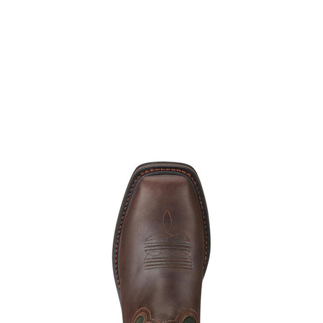 Ariat Sierra Steel-Toe Wide Square Toe Work Boot Dark Brown Upper