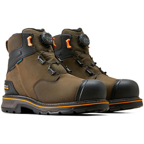 Ariat Stump Jumper BOA 6 inch Composite-Toe Waterproof Work Boot Iron Coffee Profile