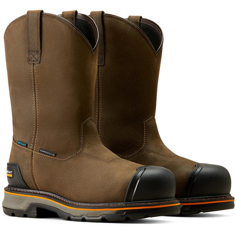 Ariat Stump Jumper BOA Composite-Toe Waterproof Pull-On Work Boot Iron Coffee Profile View