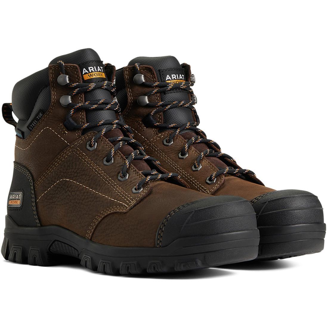 Ariat Women's Treadfast 6" Steel-Toe Work Boot Dark Brown Profile