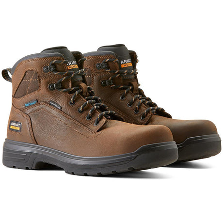 Ariat Turbo 6 inch Carbon-Toe Waterproof Work Boot Rich Brown Profile