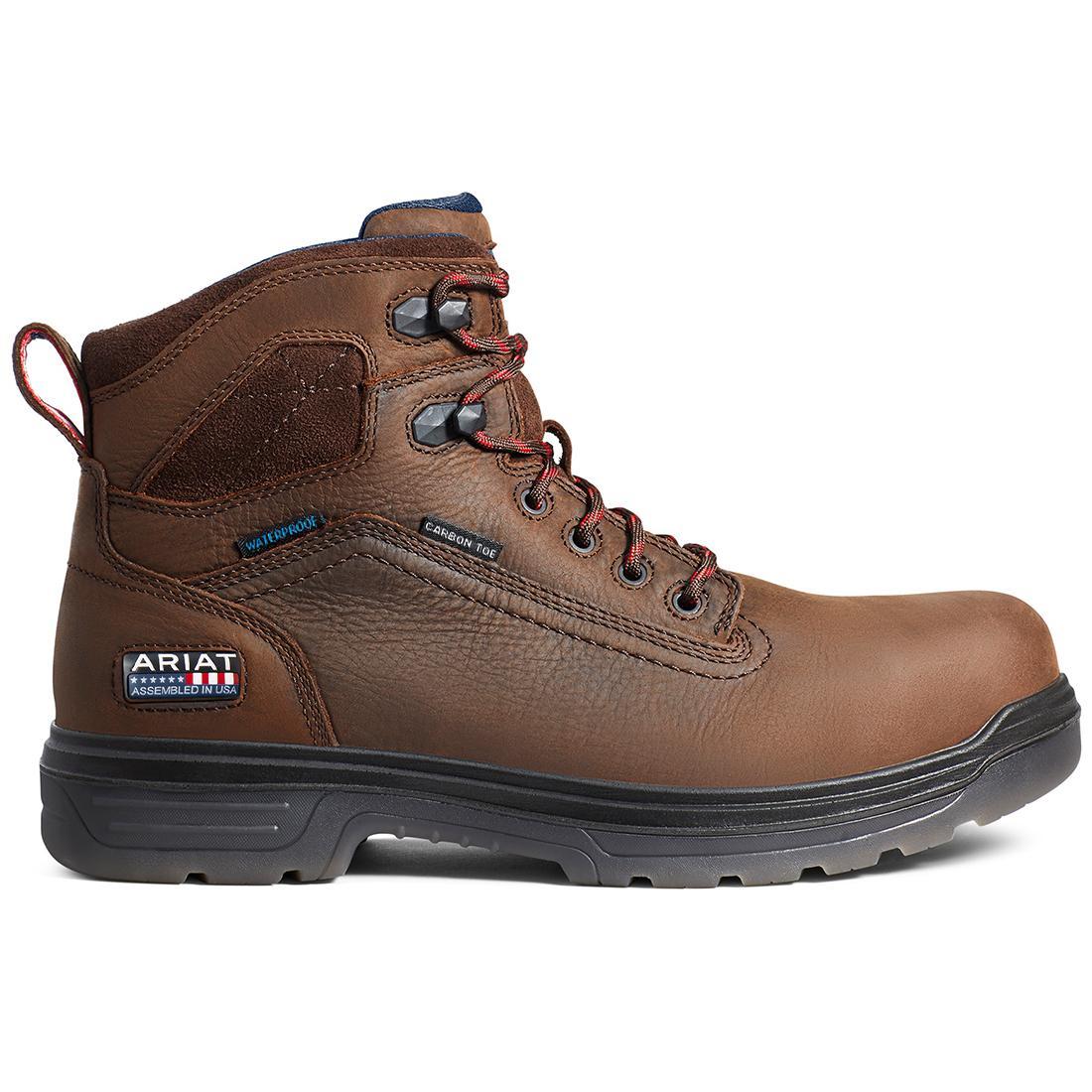 Ariat Turbo 6 inch Carbon-Toe Waterproof USA Assembled Work Boot Rich Brown Profile