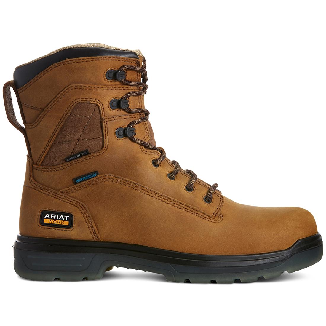 Ariat Turbo 8 inch Carbon-Toe Waterproof Work Boot Aged Bark Profile