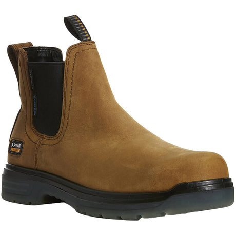 Ariat Turbo Carbon-Toe Waterproof Chelsea Work Boot Aged Bark Profile View
