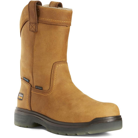 Ariat Turbo Carbon-Toe Waterproof Pull-On Work Boot Aged Bark Profile View