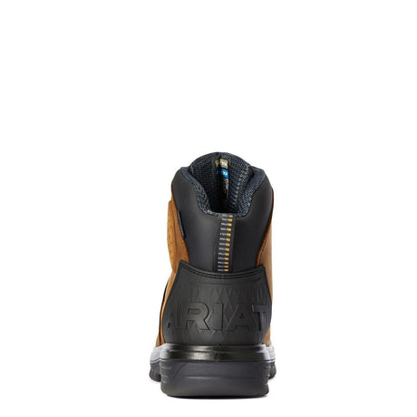 Ariat Turbo Outlaw 6 inch Carbon-Toe Waterproof Work Boot Barley Brown Heel