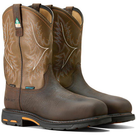 Ariat WorkHog Composite-Toe CSA Waterproof Insulated Work Boot Bruin Brown Profile View