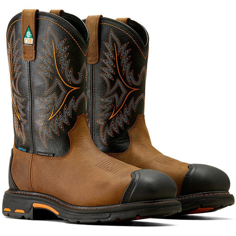 Ariat WorkHog Composite-Toe CSA XTR Waterproof Work Boot Rye Brown Profile View