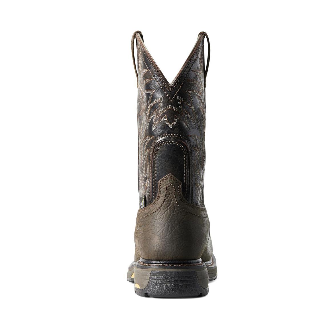 Ariat WorkHog Composite-Toe Waterproof MetGuard Wide Square Toe Work Boot Bruin Brown Upper