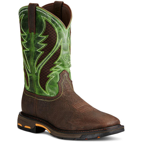 Ariat WorkHog VentTEK Soft-Toe Wide Square Toe Boot Bruin Brown Profile