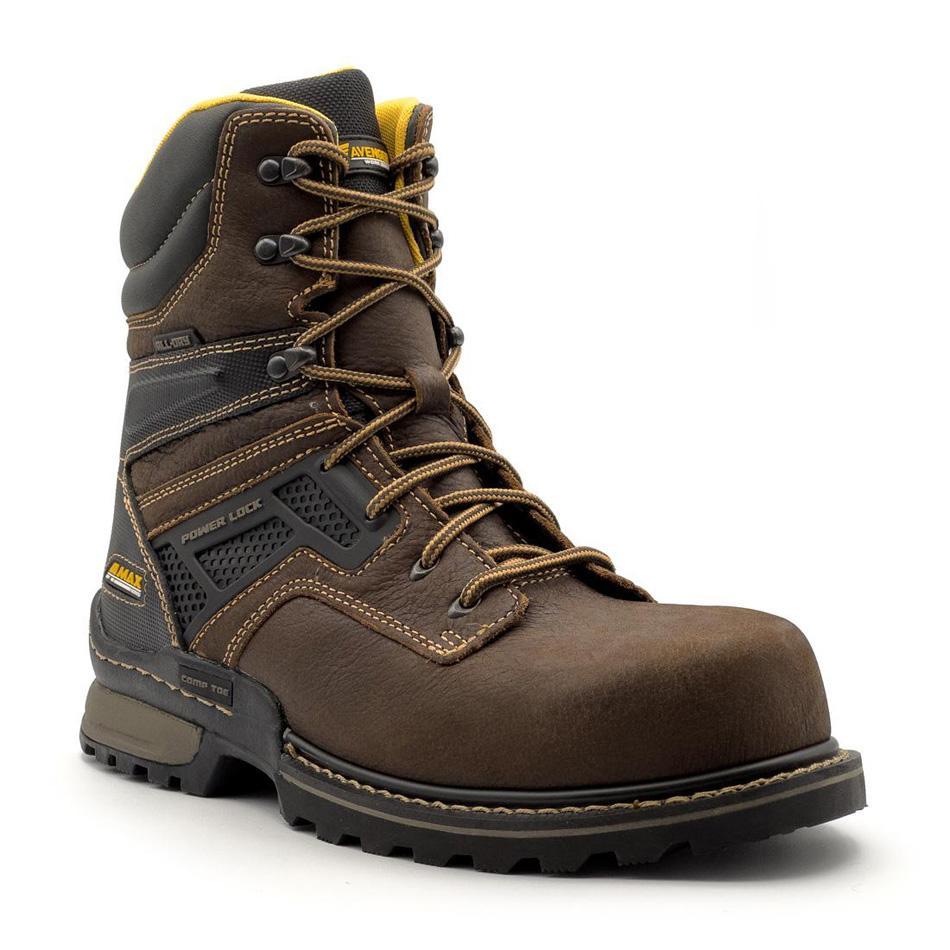 Avenger A-Max Dozer Waterproof Composite Toe 8" Boots - Brown A8710 Medial Image