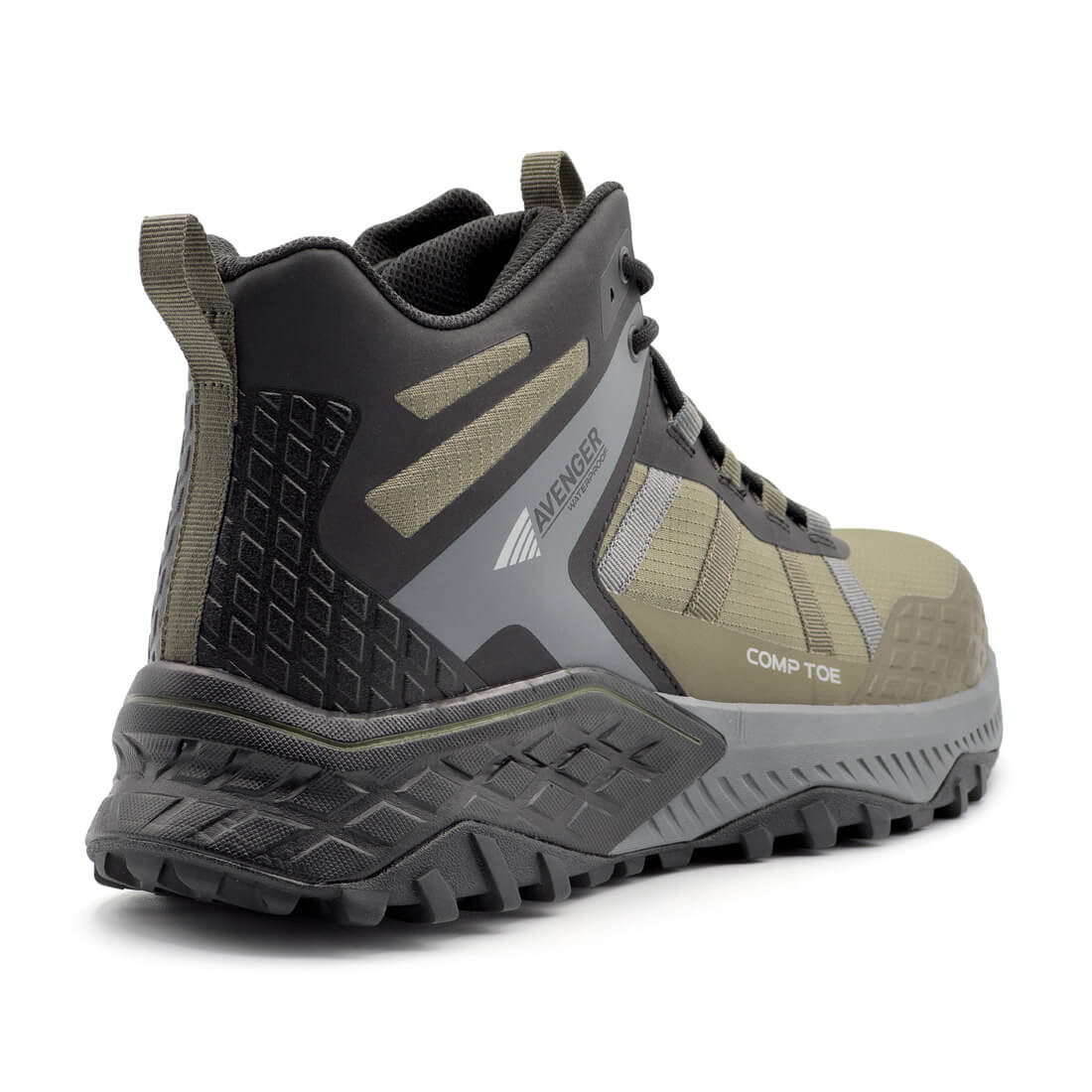 Avenger Aero Trail Mid Waterproof Composite-Toe Work Boot Olive A8811 Side Medial Image