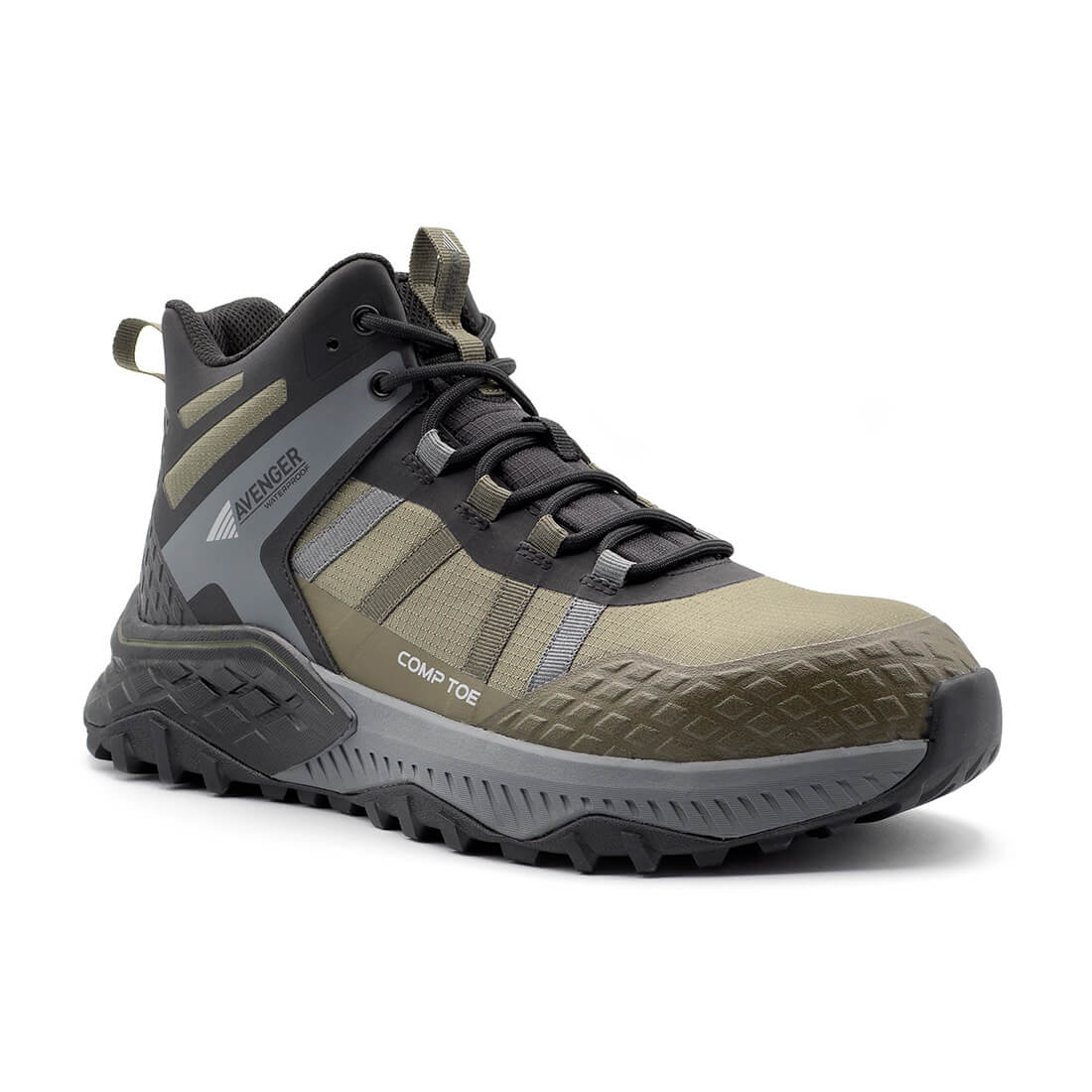 Avenger Aero Trail Mid Waterproof Composite-Toe Work Boot Olive A8811 Side Image