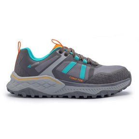 Avenger Aero Trail Women’s Composite Toe Work Shoes – Grey/Teal Profile View