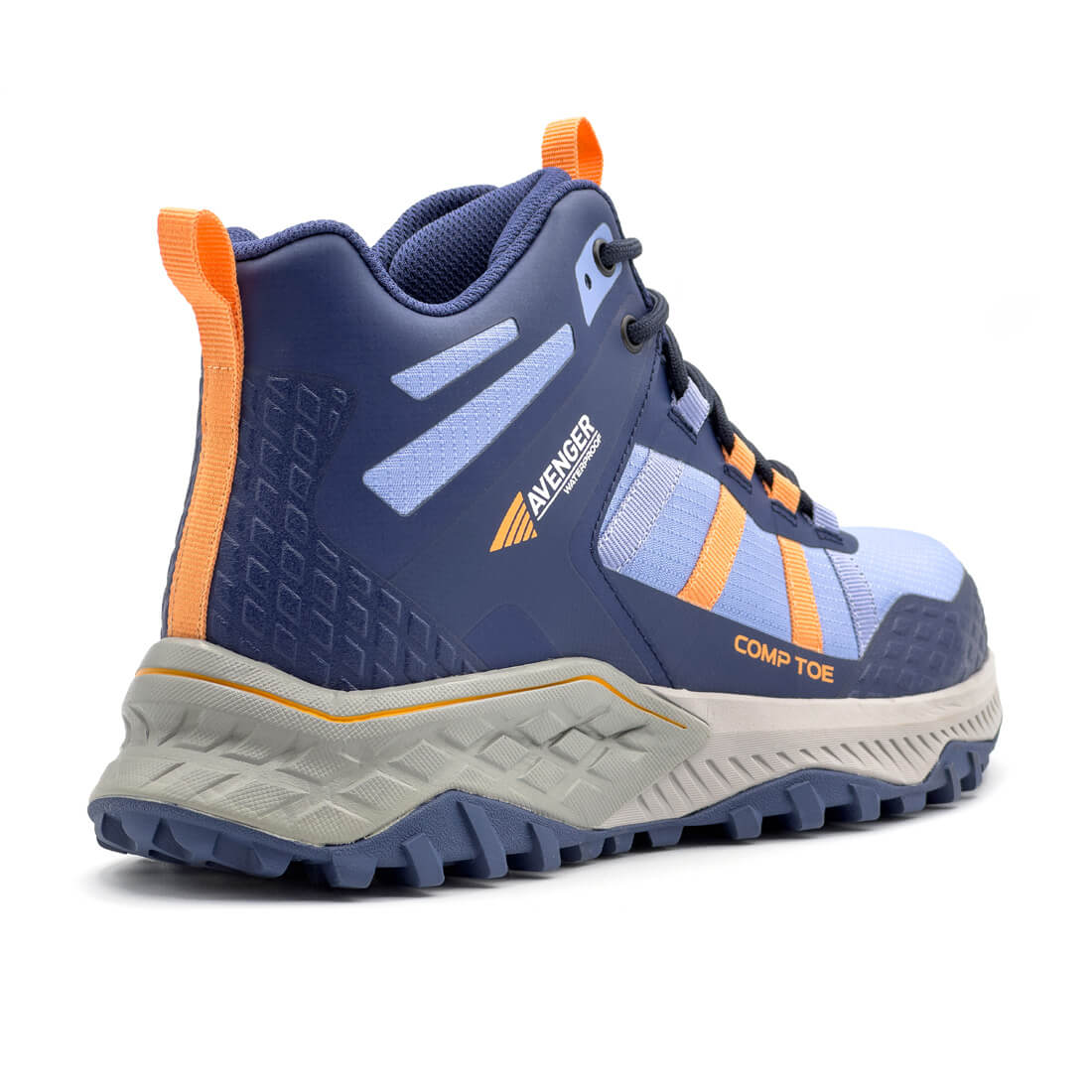 Avenger Aero Trail Mid Women's Waterproof Composite-Toe Work Boot Light Blue A8813 Medial