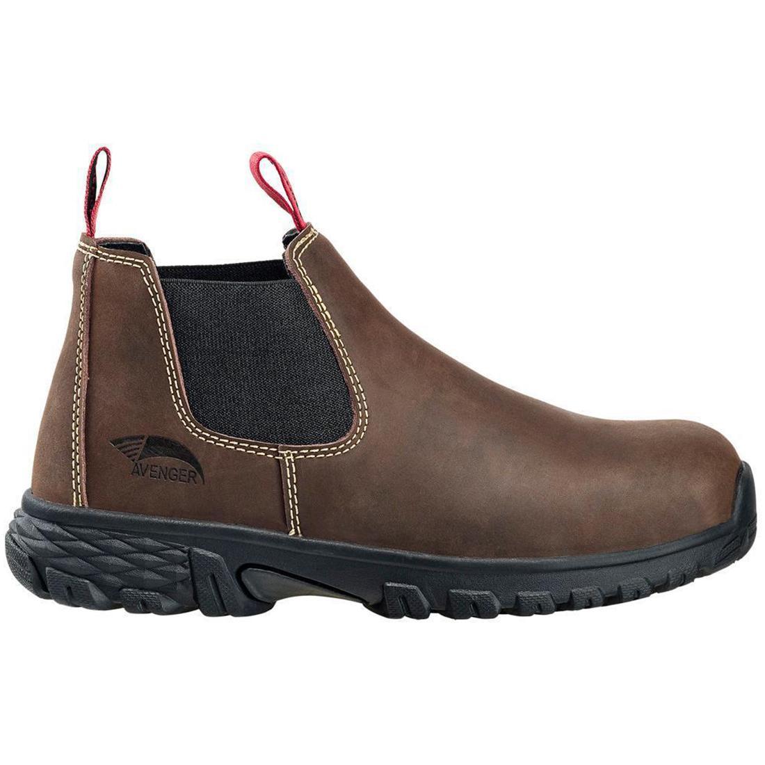 Avenger Flight Women’s SD10 Alloy Toe Romeo Work Shoe – Brown Profile View