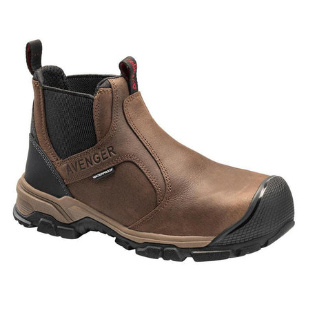 Avenger Ripsaw Puncture Resistant Alloy Toe Chelsea Work Boot – Brown A7340 Medial Image