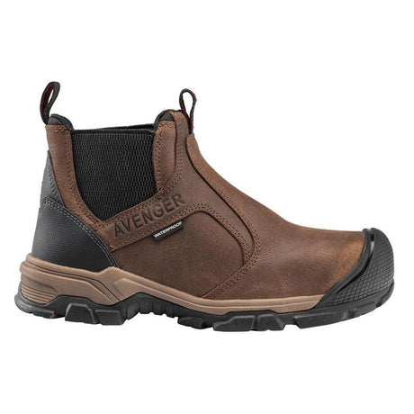 Avenger Ripsaw Puncture Resistant Alloy Toe Chelsea Work Boot – Brown A7340 Profile Image