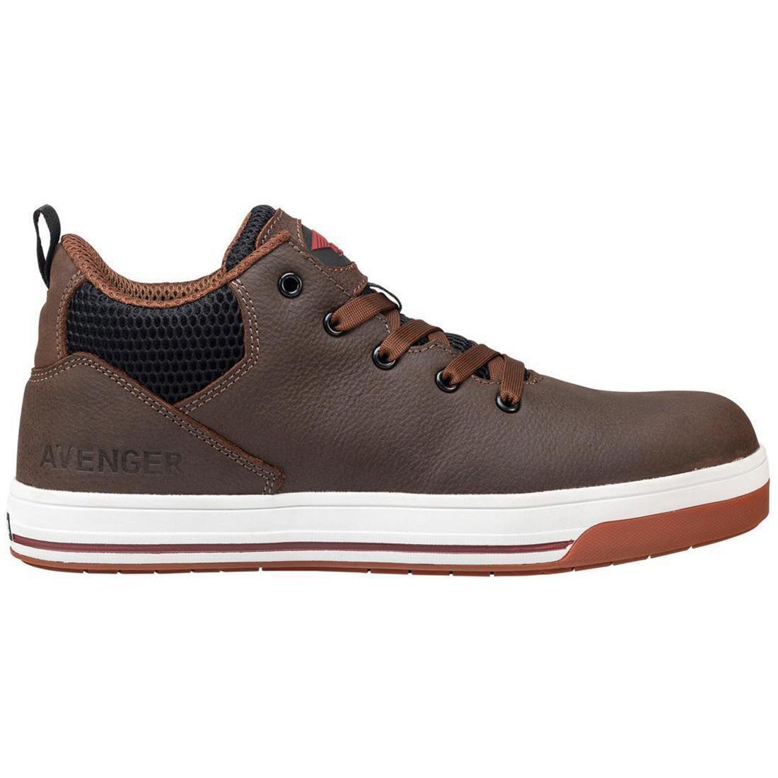 Avenger Swarm Aluminum Toe SD10 Work Shoes – Brown Profile View