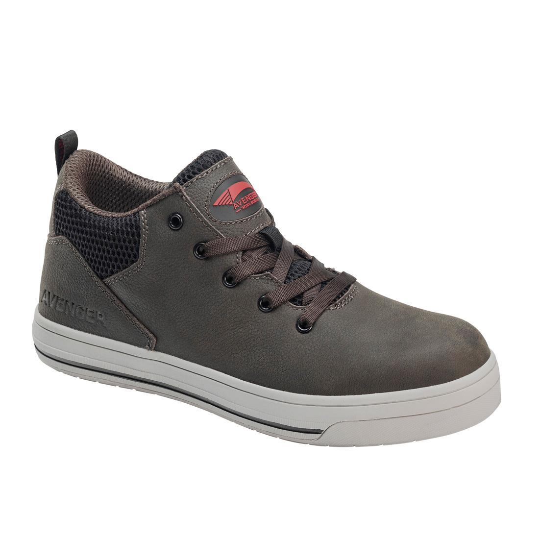 Avenger Swarm Aluminum Toe SD10 Work Shoes – Grey A711 Medial Image