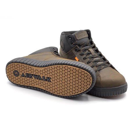 Airwalk Deuce Women’s Met Guard Composite Toe Work Boots – Dark Coffee Leather 7