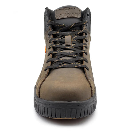 Airwalk Deuce Women’s Met Guard Composite Toe Work Boots – Dark Coffee Leather 8