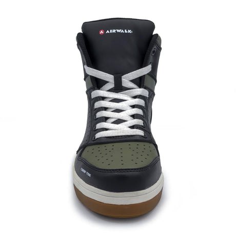 Airwalk Arena Mid Composite Toe Work Shoes – Black/Olive 6