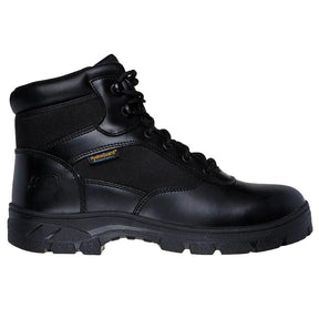 Skechers Work Men's Benen Tactical Wascana Relaxed Fit Waterproof Boot Black Profile View
