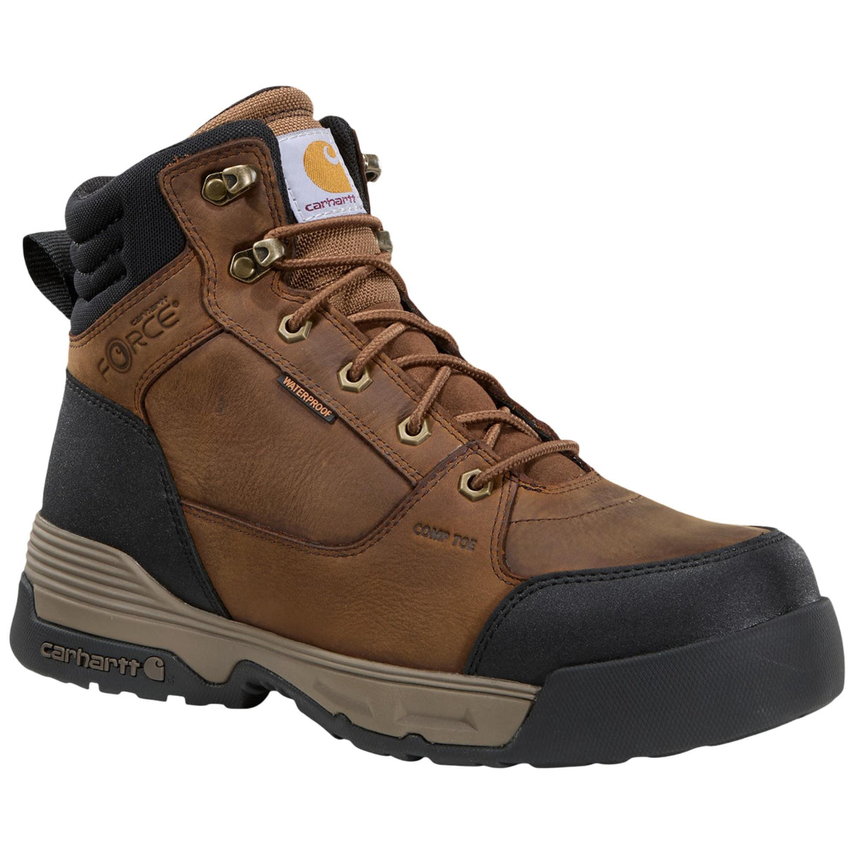 Carhartt Force HD 6" Waterproof Comp Toe Boot - Brown side image