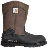 Carhartt 11" Heritage Steel-Toe Waterproof Insulated Pull-On Wellington Work Boot Dark Brown/Black Profile 