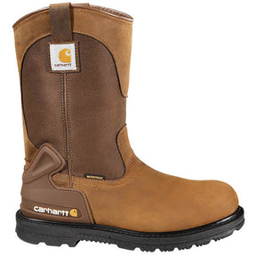 Carhartt 11" Heritage Soft-Toe Waterproof Wellington Pull-On Boot Brown Profile View
