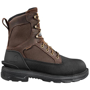 Carhartt 8" Ironwood Waterproof Insulated Alloy Toe Work Boot Dark Brown/Black Profile View
