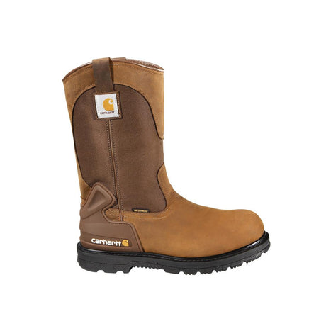 Carhartt 11" Heritage Steel-Toe Waterproof Wellington Pull On Work Boot Brown CMP1200 side