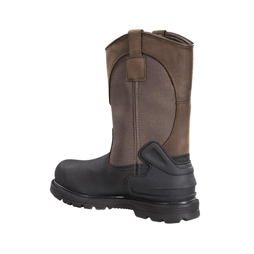 11" Heritage Soft-Toe Waterproof Insulated Pull-On Wellington Work Boot Dark Brown/Black