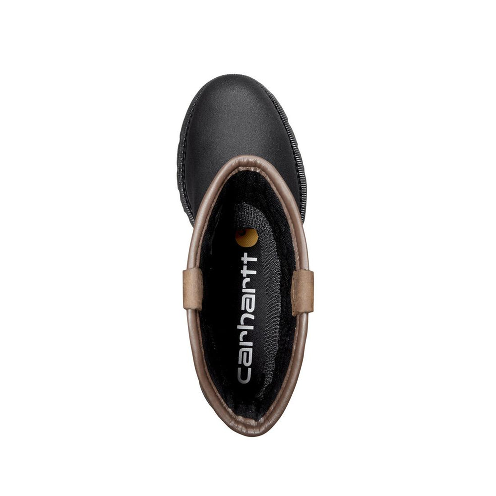 Carhartt 11" Heritage Steel-Toe Waterproof Insulated Pull-On Wellington Work Boot Dark Brown/Black CMP1259 upper view