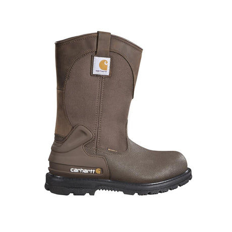 Carhartt 11" Heritage Steel-Toe Waterproof Wellington Pull-On Work Boot Dark Brown CMP1270 side