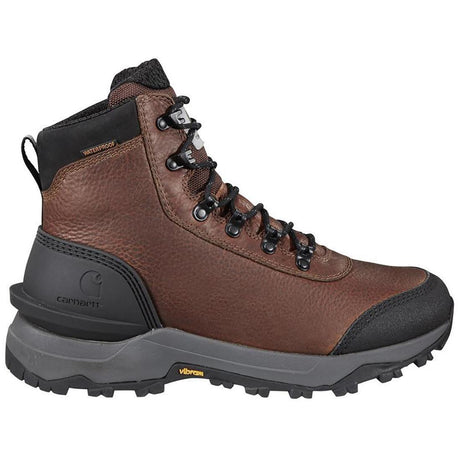 Carhartt 6" Outdoor Hike Waterproof Insulated Soft Toe Boot Red Brown Profile View