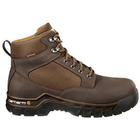 Carhartt 6" Rugged Flex Waterproof Soft Toe Work Boot Dark Brown Profile View