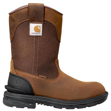 Carhartt 11" Women's Ironwood Soft-Toe Waterproof Wellington Pull-On Boot Brown Profile View