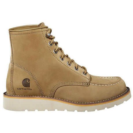 Carhartt 6" Women's Moc Toe Wedge Soft Toe Boot Coyote Profile View