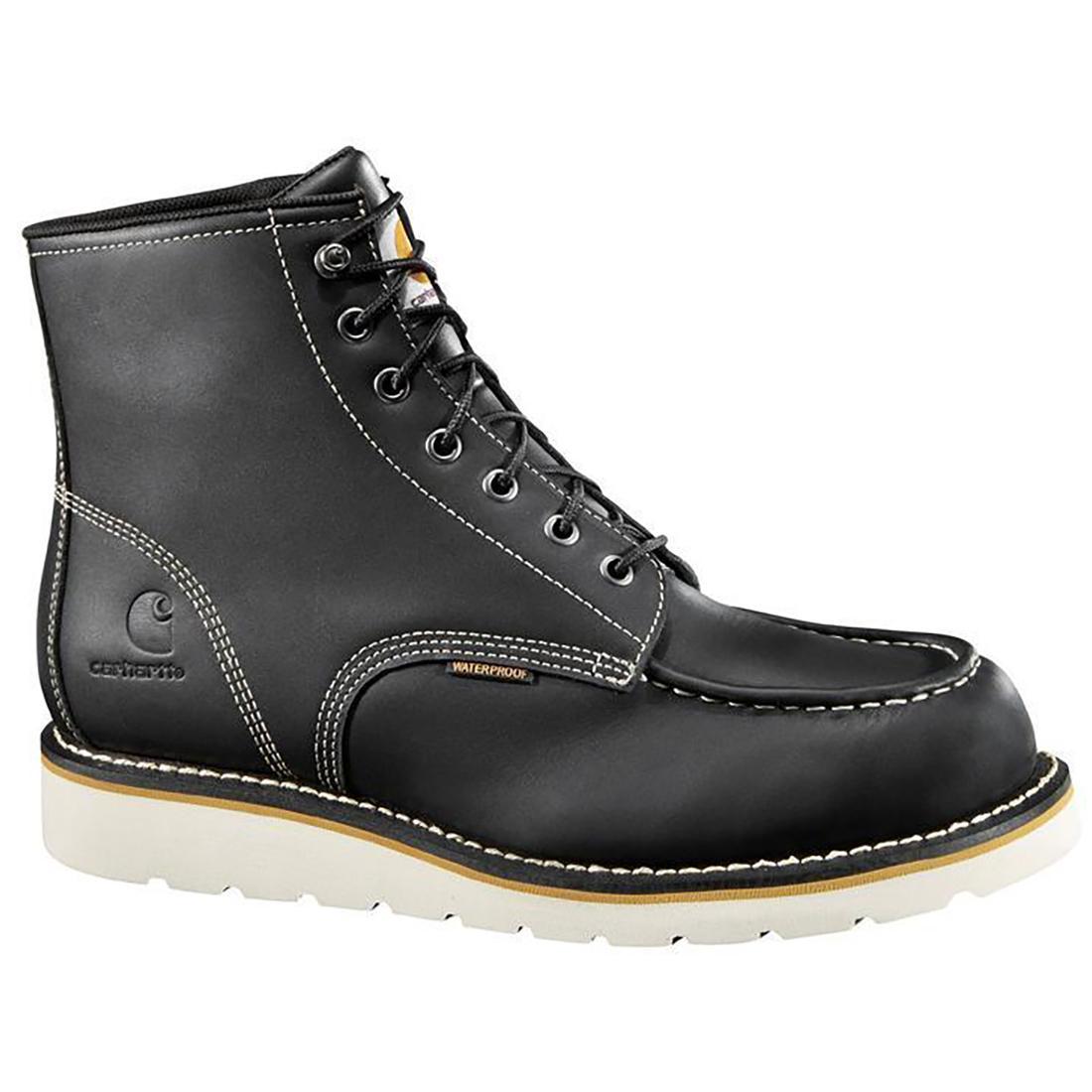 Carhartt 6" Waterproof Moc Toe Wedge Soft Toe Boot Black Profile View