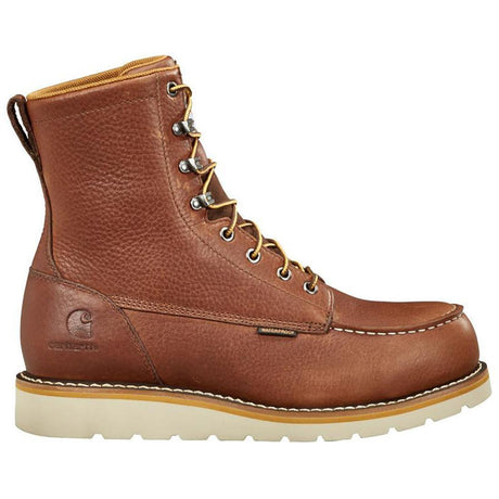 Carhartt 8" Waterproof Moc Wedge Steel Toe Work Boot Red Brown Profile View