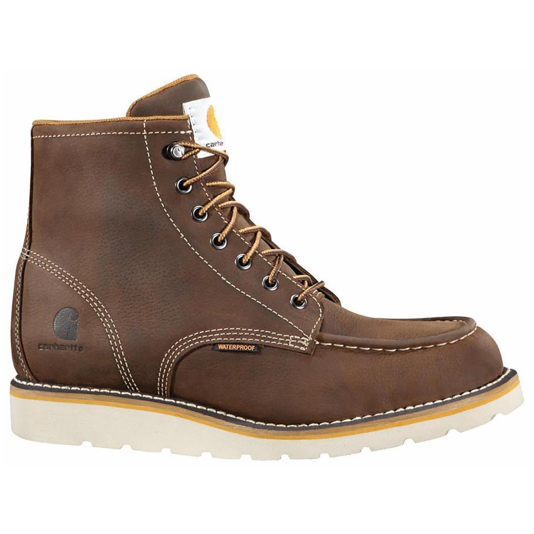 Carhartt 6" Waterproof Moc Wedge Steel Toe Work Boot Dark Brown Profile View