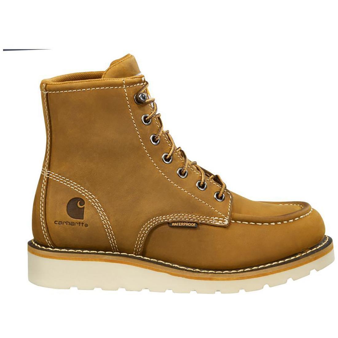 Carhartt 6" Women's Waterproof Moc Wedge Steel Toe Work Boot Light Brown Profile View