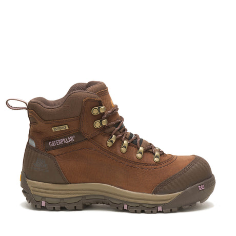 Caterpillar Ally Women’s Composite-Toe Waterproof Work Boot Brown P90760 Profile