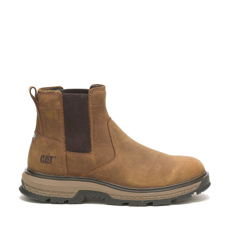 Caterpillar Exposition Alloy-Toe Chelsea Work Boot Brown P91369 Profile