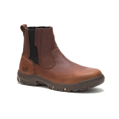 Caterpillar Abbey Women’s Steel-Toe Chelsea Work Boot Brown P91027 Medial Image
