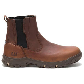 Caterpillar Abbey Women’s Steel-Toe Chelsea Work Boot Brown Profile View
