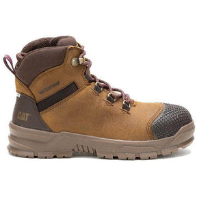 Caterpillar Accomplice X Women’s Steel-Toe Waterproof Work Boot Tan Profile View