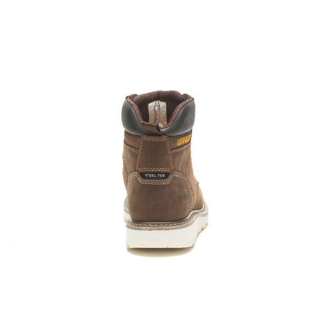 Caterpillar Calibrate Steel-Toe Work Boots Brown P91420 Heel Image